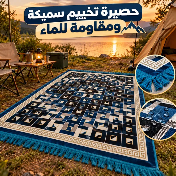 حصيرة تخييم سميكة بنقوش هندسية للرحلات والجلسات
